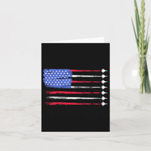 4th Of July Jet American Flag Patriotic Usa For Me Card