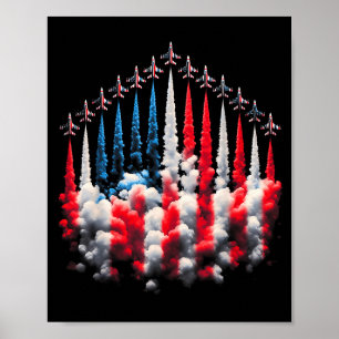 4th Of July Jet American Flag Patriotic Usa For Me Poster