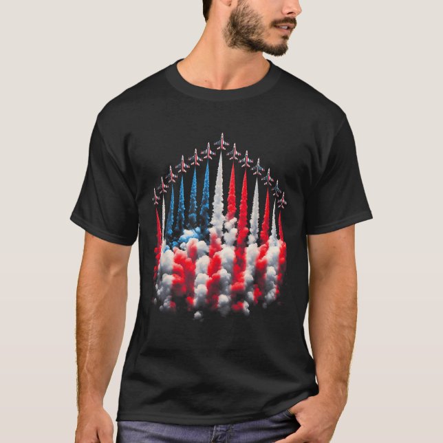 4th Of July Jet American Flag Patriotic Usa For Me T-Shirt (Front)