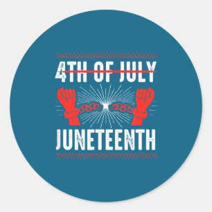 4th of july juneteenth independence day black classic round sticker