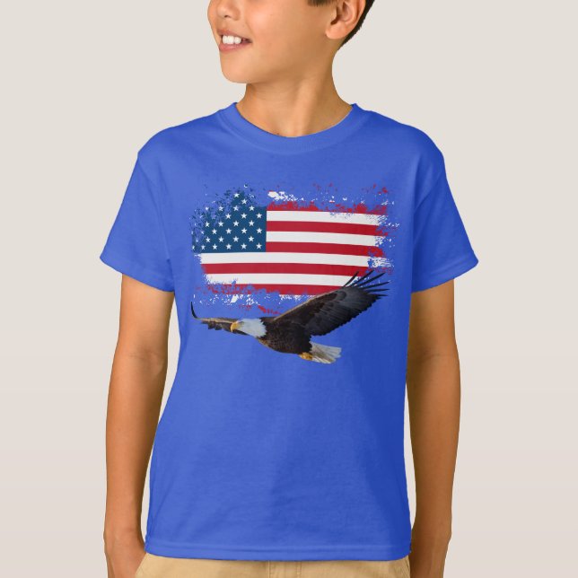 4th of July Kids Blue T shirt (Front)