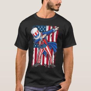4th Of July Kids Boys Men Dabbing Uncle Sam T-Shirt
