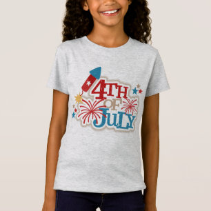 4th of July Kids Light Grey T shirt