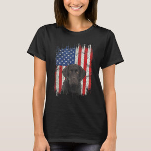 4th Of July Labrador American Flag Patriotic Choco T-Shirt