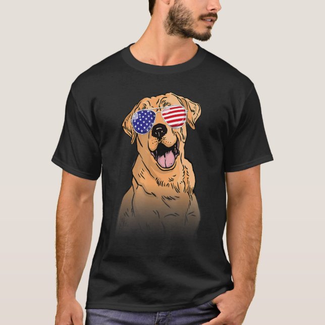4th Of July Labrador Patriotic Merica Dog 4th Of J T-Shirt (Front)