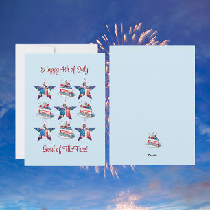 4th of July "Land of The Free" Greeting Card