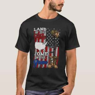 4th Of July Land Of The Free Home Of The Brave Ame T-Shirt