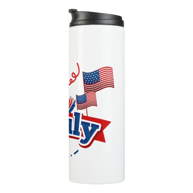 4th of July landmark flag Thermal Tumbler (Rotated Right)