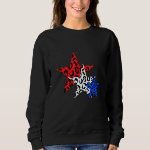 4th Of July Leopard Print Red White Blue Stars Ame Sweatshirt