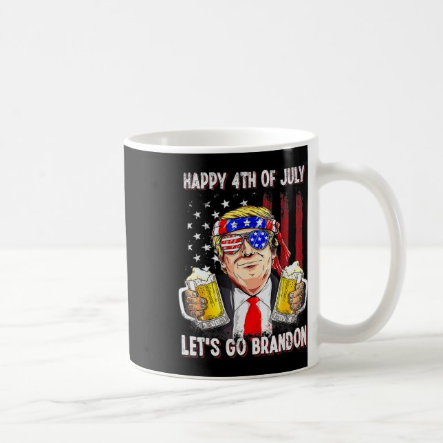 4th Of July Let's Go Beer Brandon Trump Beer Ameri Coffee Mug (Right)