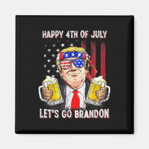 4th Of July Let's Go Beer Brandon Trump Beer Ameri Magnet
