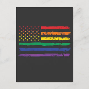 4th Of July LGBTQ Pride Flag American LGBT Holiday Postcard