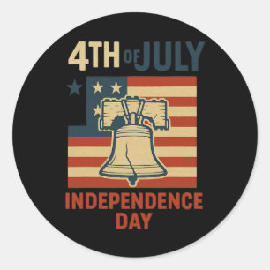 4th Of July Liberty Bell Independence Day Usa Classic Round Sticker
