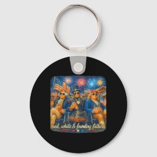 4th of July Lincoln Vintage 250th Independence Day Key Ring