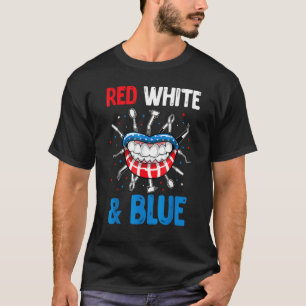 4th Of July Lips Red White And Blue For Women T-Shirt