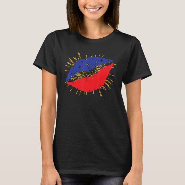 4TH OF JULY LIPSTICK KISS FOURTH OF JULY PATRIOTIC T-Shirt (Front)
