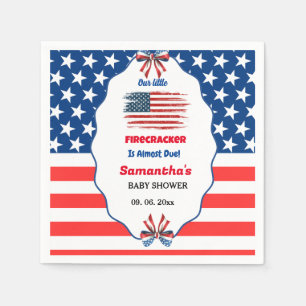 4th of july little firecracker baby shower napkin