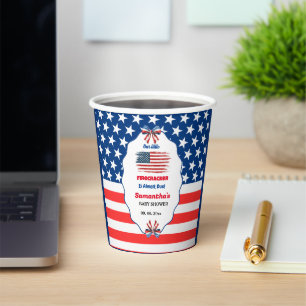 4th of july little firecracker baby shower paper cups
