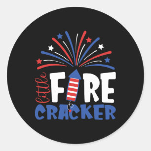 4th Of July Little Firecracker Toddler Outfit Patr Classic Round Sticker
