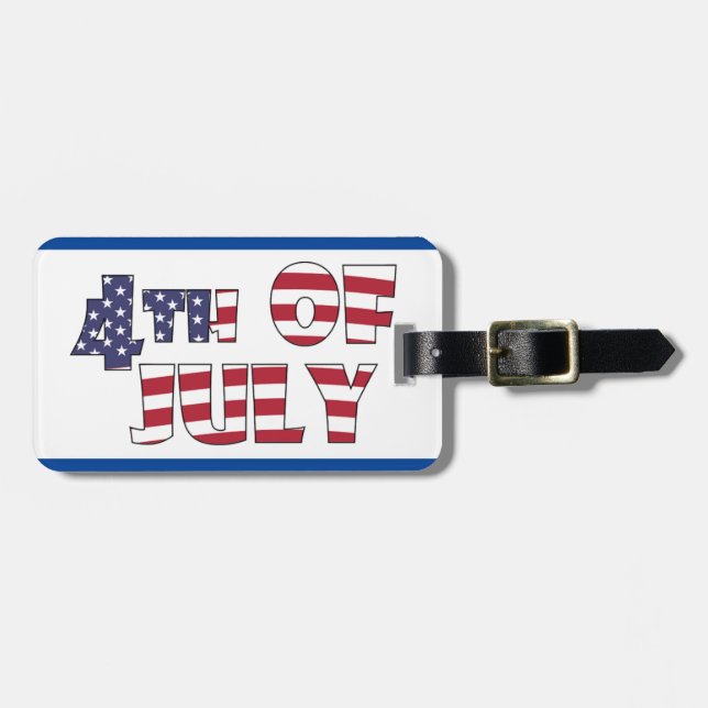 4TH OF JULY LUGGAGE TAG (Front Horizontal)