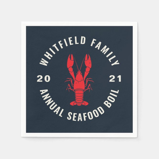 4th of July Matching Family Seafood Boil Custom Napkin (Front)