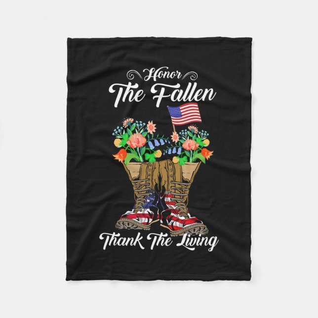 4th Of July Memorial Day Veteran Honour Fleece Blanket (Front)