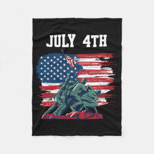 4th Of July Men Usa American Flag Boys Independenc Fleece Blanket