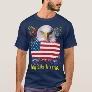 4th of July Mens Dark Blue V Neck T shirt