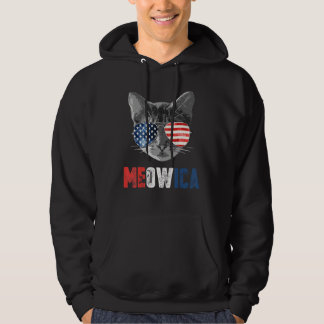 4th Of July Meowica American Flag Cat Hoodie