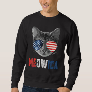 4th Of July Meowica American Flag Cat Sweatshirt