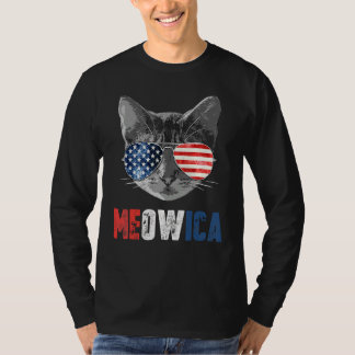 4th Of July Meowica American Flag Cat T-Shirt