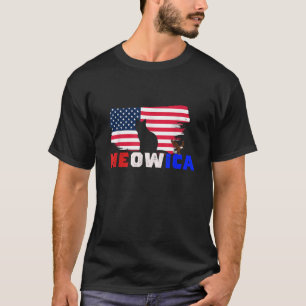 4th Of July Meowica American Flag Patriotic Cat  T-Shirt