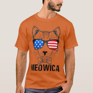 4th of July Meowica Kitty Cat  Idependence Day T-Shirt