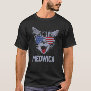 4th Of July Meowica Pawtriotic Kitty Merica Cat Us T-Shirt