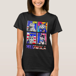 4th of July Meowica USA  Cats  Patriotic America T-Shirt