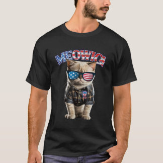 4th of July Meowica USA Funny Patriotic Cats Lover T-Shirt