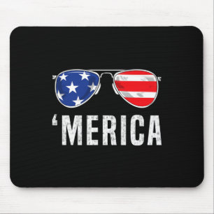 4th Of July Merica American Flag Sunglasses Boys G Mouse Mat