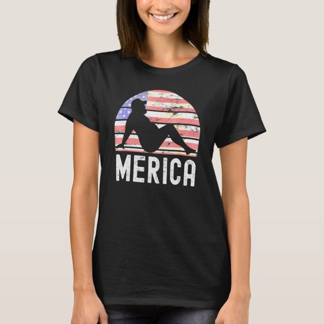 4th Of July Merica Fat Party Drinking Adult Joke 3 T-Shirt (Front)