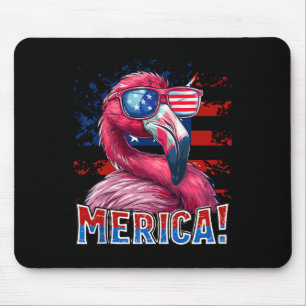 4th Of July Merica Flamingo American Flag Kids Men Mouse Mat