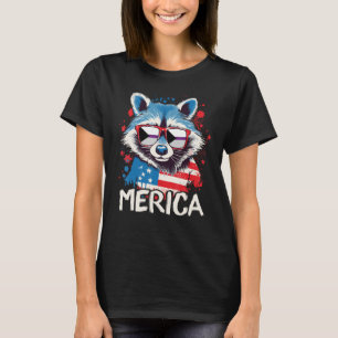 4th Of July Merica Racoon Demisexual Sunglasses T-Shirt