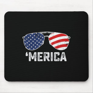 4th Of July Merica Sungles American Flag Patriotic Mouse Mat