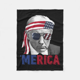 4th Of July merica Trump American Flag Usa Fleece Blanket
