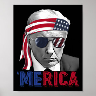 4th Of July merica Trump American Flag Usa  Poster
