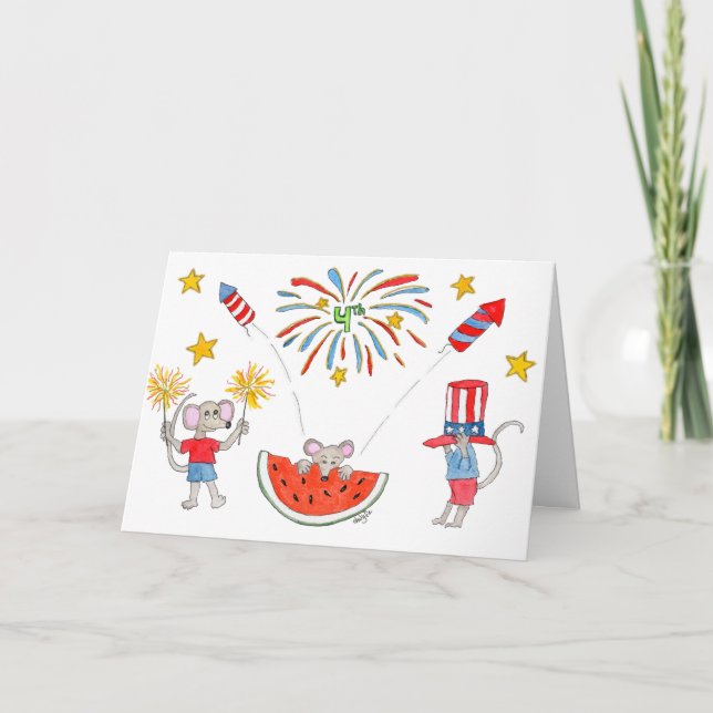 4th of July Mice Card (Front)