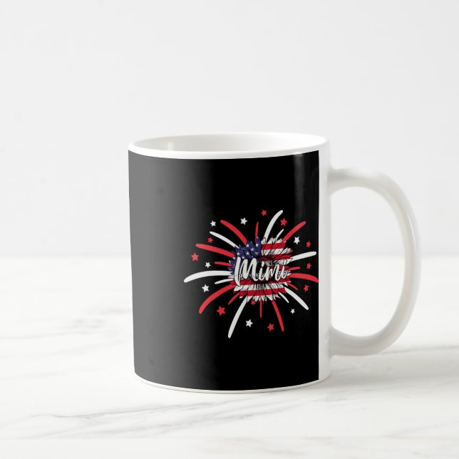 4th Of July Mimi Sunflower American Flag Fireworks Coffee Mug (Right)
