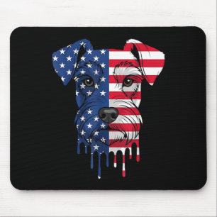 4th of July Miniature Schnauzer Dog AAAmerican Mouse Mat