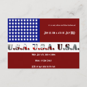4th of July Modern USA Flag Graphic Invitation