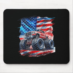 4th Of July Monster Truck American Flag Usa Boys K Mouse Mat