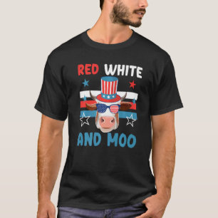 4th Of July Moorica Highland Cow Usa Patriotic Cow T-Shirt