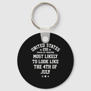 4th of july most likely to family matching 250th key ring